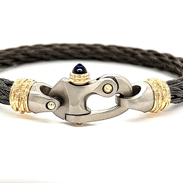 Nouveau Braid® 6.5mm  Cable Bracelet with Mariner's Clasp® and 14K Gold Ferrules - Image 3
