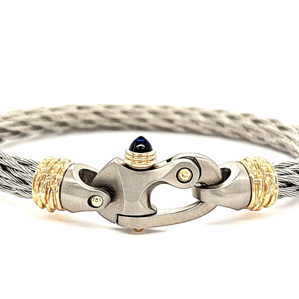 Nouveau Braid® 6.5mm  Cable Bracelet with Mariner's Clasp® and 14K Gold Ferrules - Image 4