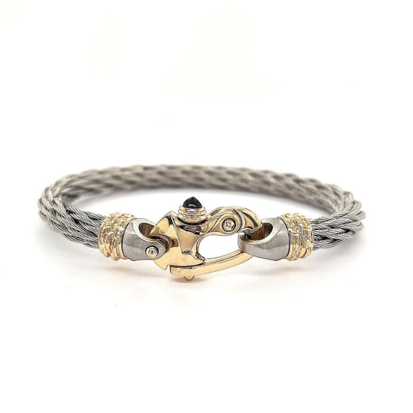 Nouveau Braid® 6.5mm Cable Bracelet with 14KT Gold Mariner's Clasp® and 14KT Ferrules - Image 4
