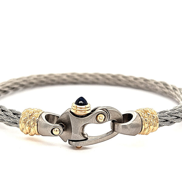 Nouveau Braid® 4.5mm Cable Bracelet with Mariner's Clasp® and 14K Gold Ferrules - Image 4