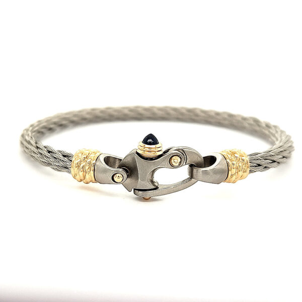 Nouveau Braid® 4.5mm Cable Bracelet with Mariner's Clasp® and 14K Gold Ferrules - Image 2