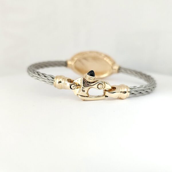 Fairform Flyer 14ky Bridge w/Diamonds / 4mm Stainless Cable Bracelet w/ Mariner's Clasp® - Image 2