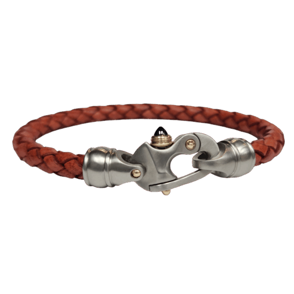 Leather 6mm Threaded Caps w/Stainless Mariner's Clasp® - Image 6