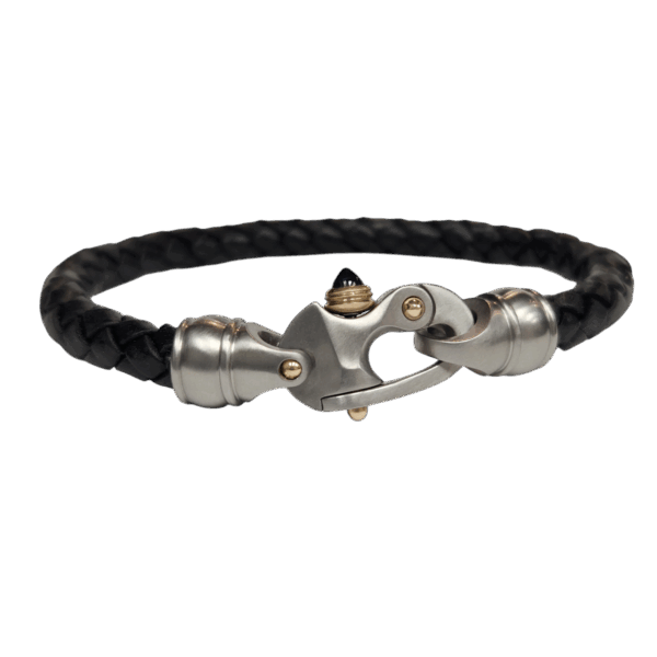 Leather 6mm Threaded Caps w/Stainless Mariner's Clasp® - Image 4