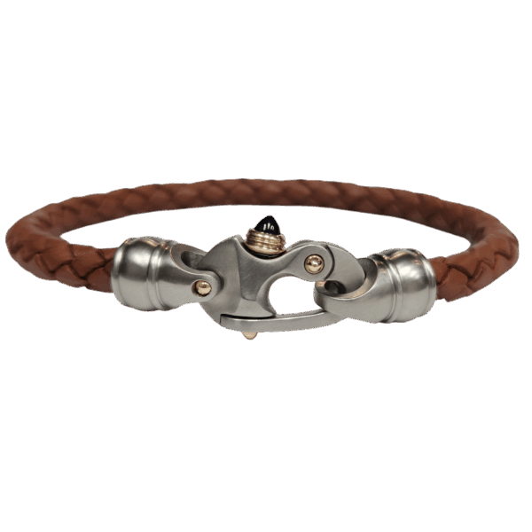 Leather 6mm Threaded Caps w/Stainless Mariner's Clasp® - Image 5