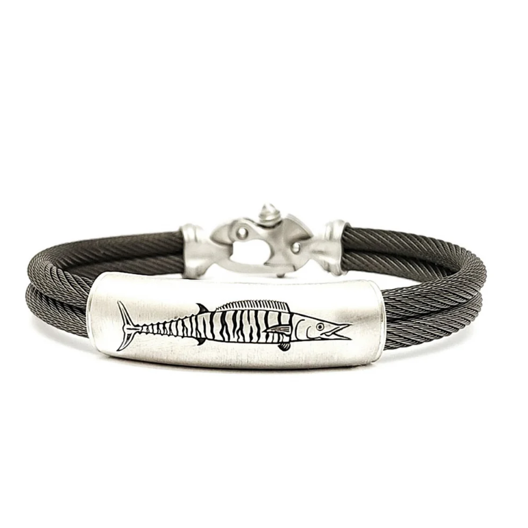 Live Wire 4.5mm Double Cable Bracelet with Silver Wahoo Bridge and Mariner’s Clasp®