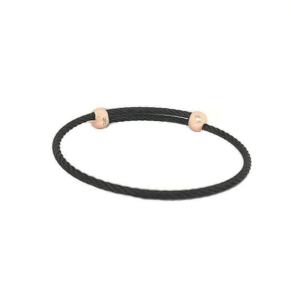 Titanium Memory Shape Cable Bracelet with 14kt Gold Accents - Image 6