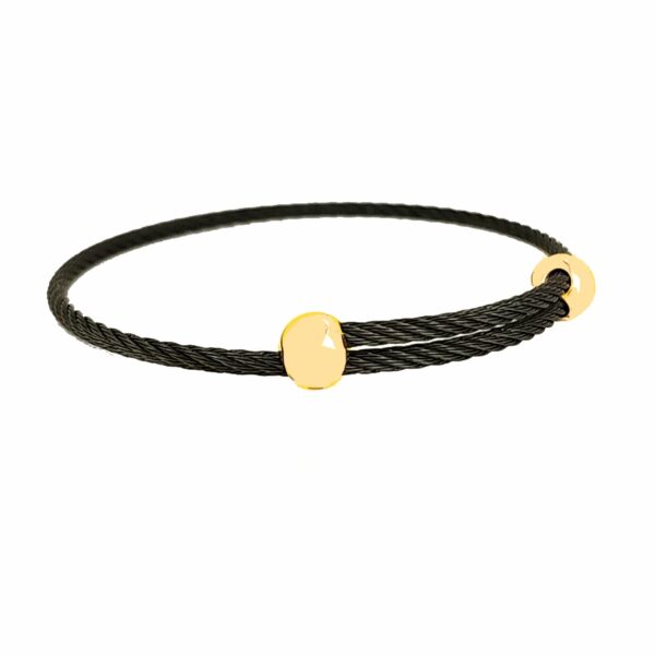 Titanium Memory Shape Cable Bracelet with 14kt Gold Accents - Image 20