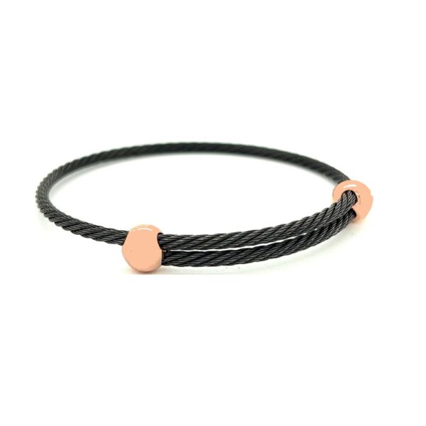 Titanium Memory Shape Cable Bracelet with 14kt Gold Accents - Image 14