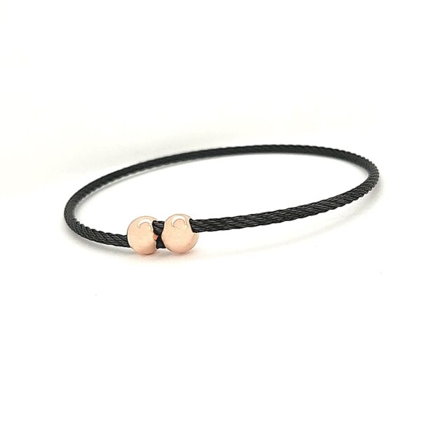 Titanium Memory Shape Cable Bracelet with 14kt Gold Accents - Image 7