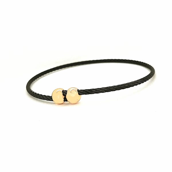 Titanium Memory Shape Cable Bracelet with 14kt Gold Accents - Image 21