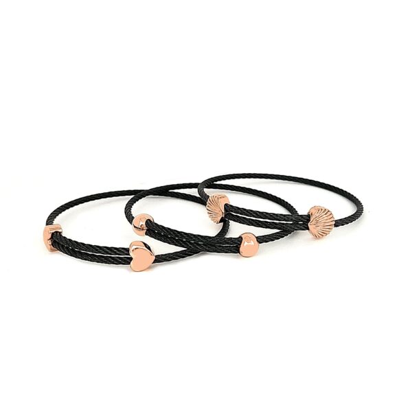 Titanium Memory Shape Cable Bracelet with 14kt Gold Accents - Image 16