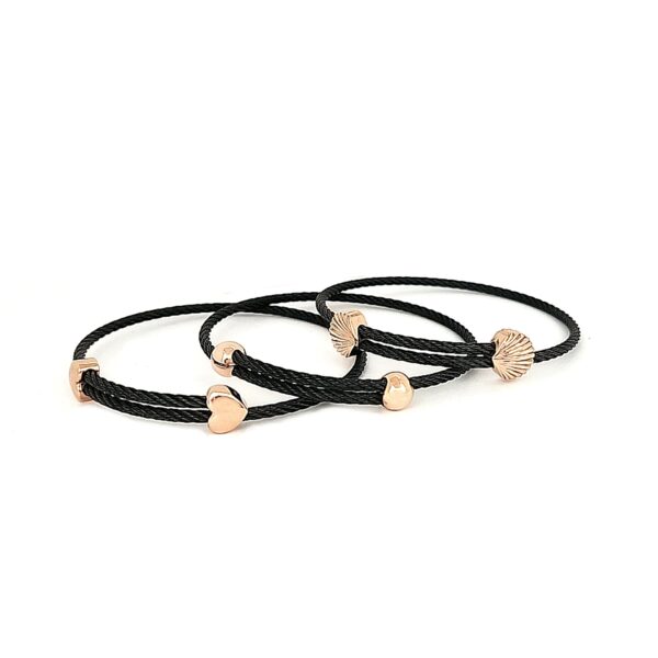 Titanium Memory Shape Cable Bracelet with 14kt Gold Accents - Image 19