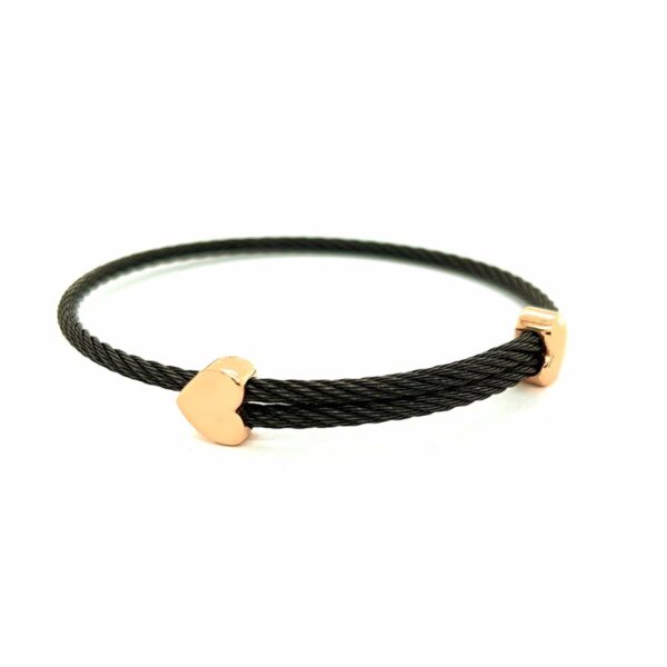 Titanium Memory Shape Cable Bracelet with 14kt Gold Accents - Image 2