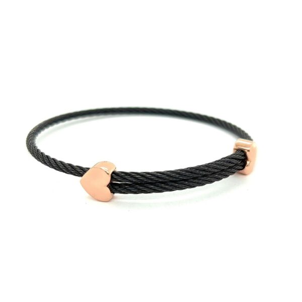 Titanium Memory Shape Cable Bracelet with 14kt Gold Accents - Image 3