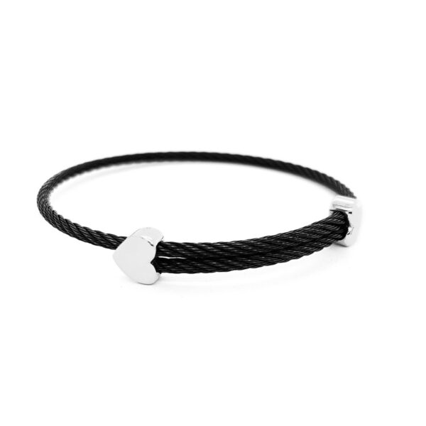 Titanium Memory Shape Cable Bracelet with 14kt Gold Accents - Image 4