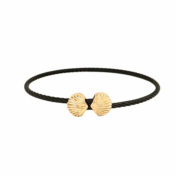 Titanium Memory Shape Cable Bracelet with 14kt Gold Accents - Image 11