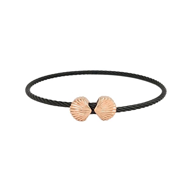 Titanium Memory Shape Cable Bracelet with 14kt Gold Accents - Image 12