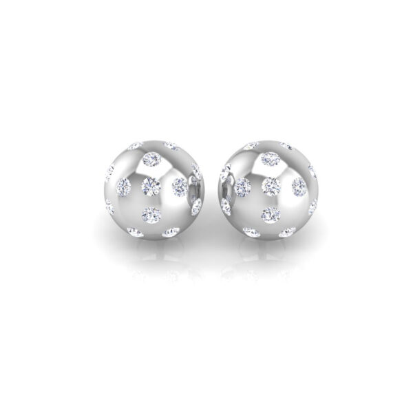Pickleball Ball Earrings 14kt w/LG Diamonds 1.00CTW or .925 Silver w/CZ, with Posts - Image 5