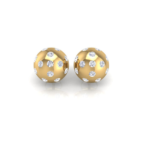Pickleball Ball Earrings 14kt w/LG Diamonds 1.00CTW or .925 Silver w/CZ, with Posts - Image 6