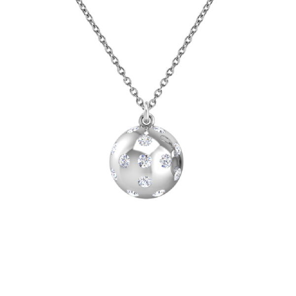 Pickleball Ball Pendant 14kt w/LG Diamonds .25CTW or .925 Silver w/CZ, Chain Included - Image 2