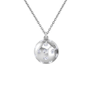Pickleball Ball Pendant 14kt w/LG Diamonds .75CTW or .925 Silver w/CZ, Chain Included