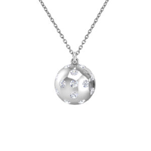 Pickleball Ball Pendant 14kt w/LG Diamonds 1.00CTW or .925 Silver w/CZ, Chain Included