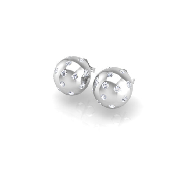 Pickleball Ball Earrings 14kt w/LG Diamonds 0.50CTW or .925 Silver w/CZ, with posts - Image 3