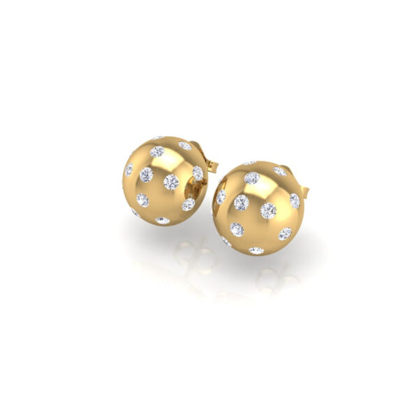 Pickleball Ball Earrings 14kt w/LG Diamonds 0.50CTW or .925 Silver w/CZ, with posts - Image 4