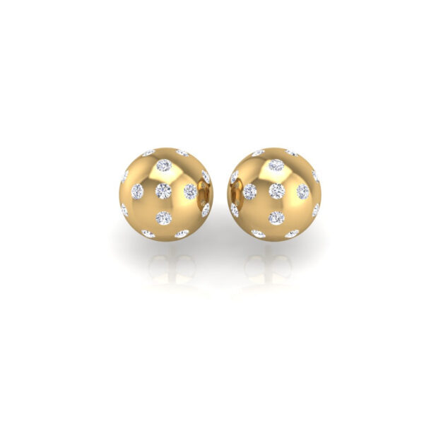 Pickleball Ball Earrings 14kt w/LG Diamonds 0.50CTW or .925 Silver w/CZ, with posts - Image 2