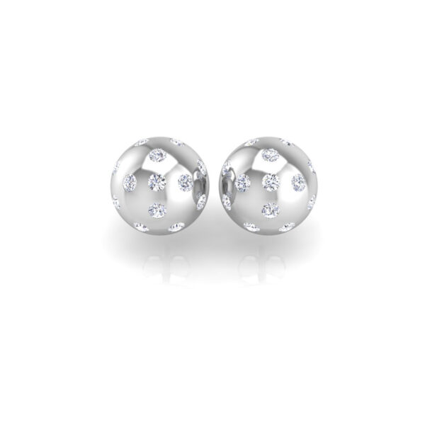 Pickleball Ball Earrings 14kt w/LG Diamonds 0.75CTW or .925 Silver w/CZ, w/Posts - Image 6