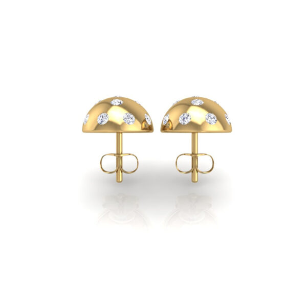 Pickleball Ball Earrings 14kt w/LG Diamonds 0.75CTW or .925 Silver w/CZ, w/Posts - Image 3