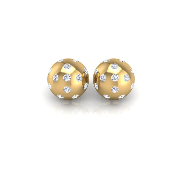 Pickleball Ball Earrings 14kt w/LG Diamonds 0.75CTW or .925 Silver w/CZ, w/Posts - Image 5