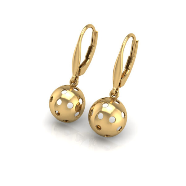 Pickleball Ball Earrings 10mm Half Round w/Lever Backs - Image 2