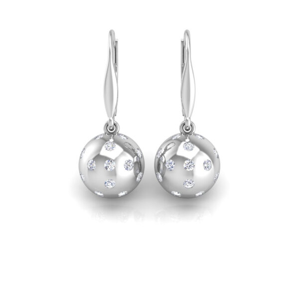 Pickleball Ball Earrings 14kt w/LG Diamonds 0.50CTW or .925 Silver w/CZ, w/Lever Backs - Image 6