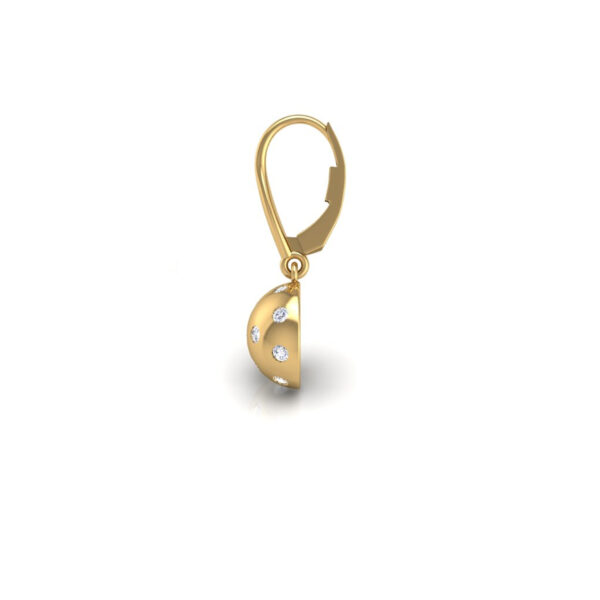 Pickleball Ball Earrings 14kt w/LG Diamonds 0.50CTW or .925 Silver w/CZ, w/Lever Backs - Image 3