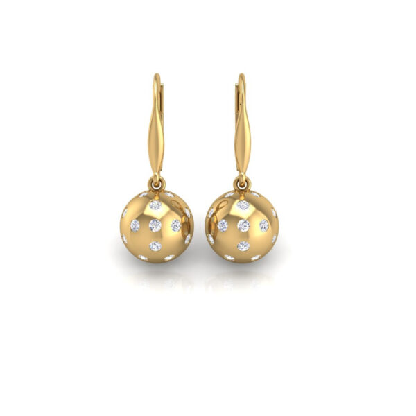 Pickleball Ball Earrings 14kt w/LG Diamonds 0.50CTW or .925 Silver w/CZ, w/Lever Backs - Image 5