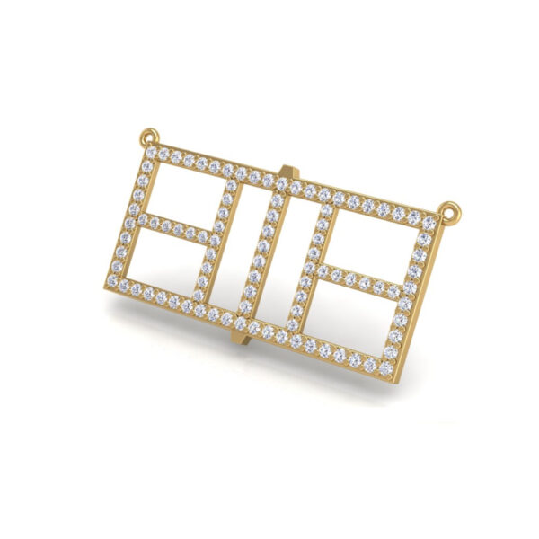 Pickleball Court Horizontal 14kt w/LG Diamonds or .925 Silver w/CZ w/Adjustable 16/18" Chain - Image 3