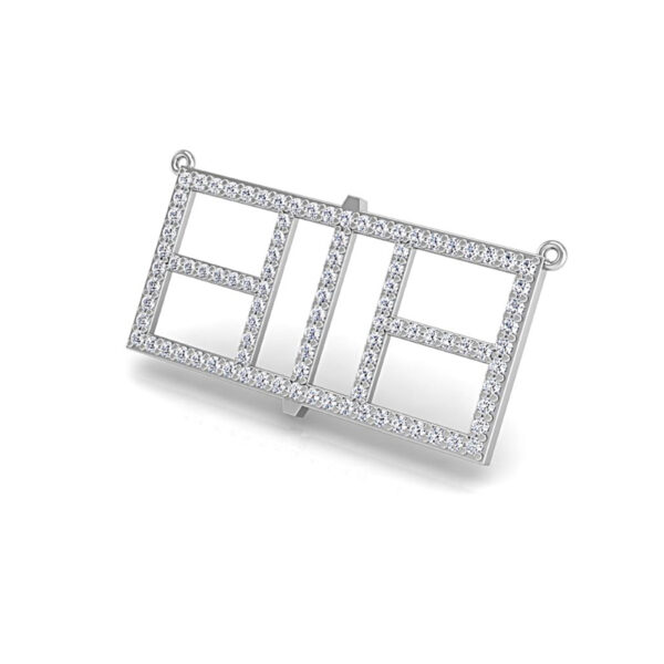Pickleball Court Horizontal 14kt w/LG Diamonds or .925 Silver w/CZ w/Adjustable 16/18" Chain - Image 4