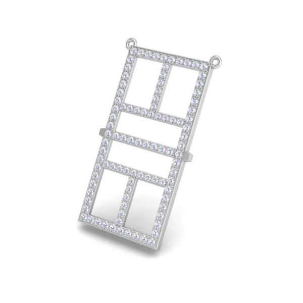 Pickleball Court Vertical 14kt w/LG Diamonds or .925 Silver w/CZ, w/Adjustable 16/18" Chain - Image 3
