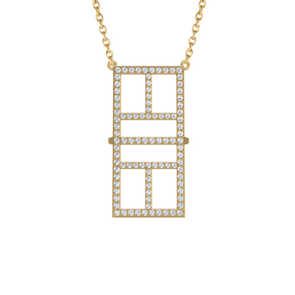 Pickleball Court Vertical 14kt w/LG Diamonds or .925 Silver w/CZ, w/Adjustable 16/18" Chain - Image 2