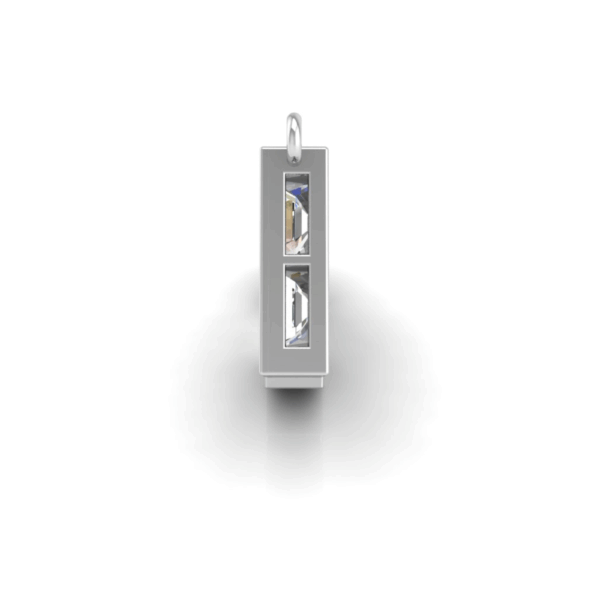 Pickleball Court Necklace 14kt w/Emerald cut and Princess cut LG Diamonds or .925 Silver w/CZ, w/attached Chain - Image 5