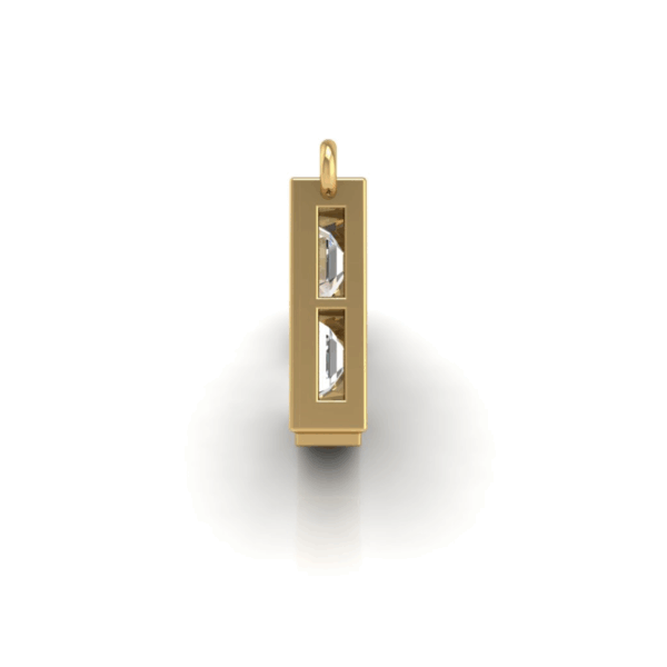 Pickleball Court Necklace 14kt w/Emerald cut and Princess cut LG Diamonds or .925 Silver w/CZ, w/attached Chain - Image 6